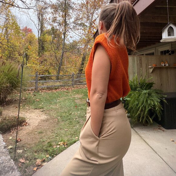 Aritzia Babaton Hazlitt Wool Sweater Vest in Burnt Orange - Picture 4 of 10